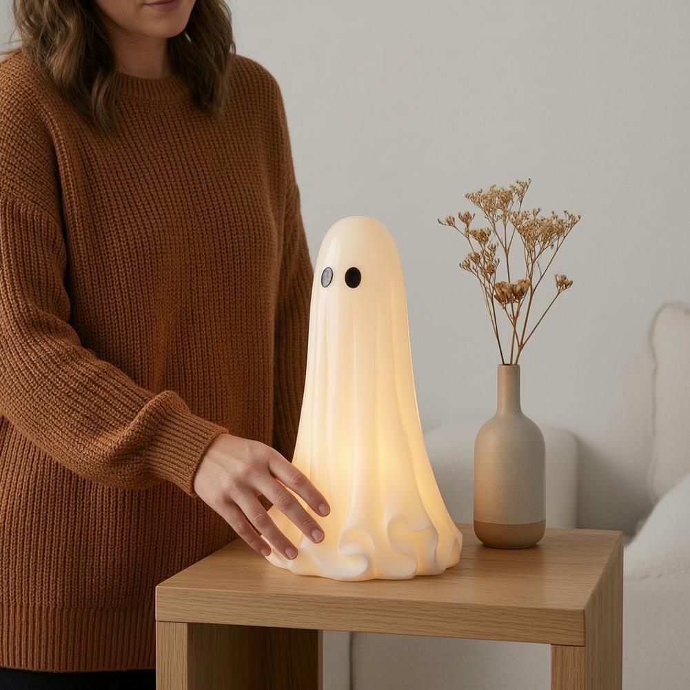 3D Printing Ghosting - โคมไฟผีฮาโลวีนแบบมีแสง 3D พิมพ์ด้วยเทคโนโลยี LED รูปปั้นผีเรืองแสง สำหรับตกแต่งโต๊ะ