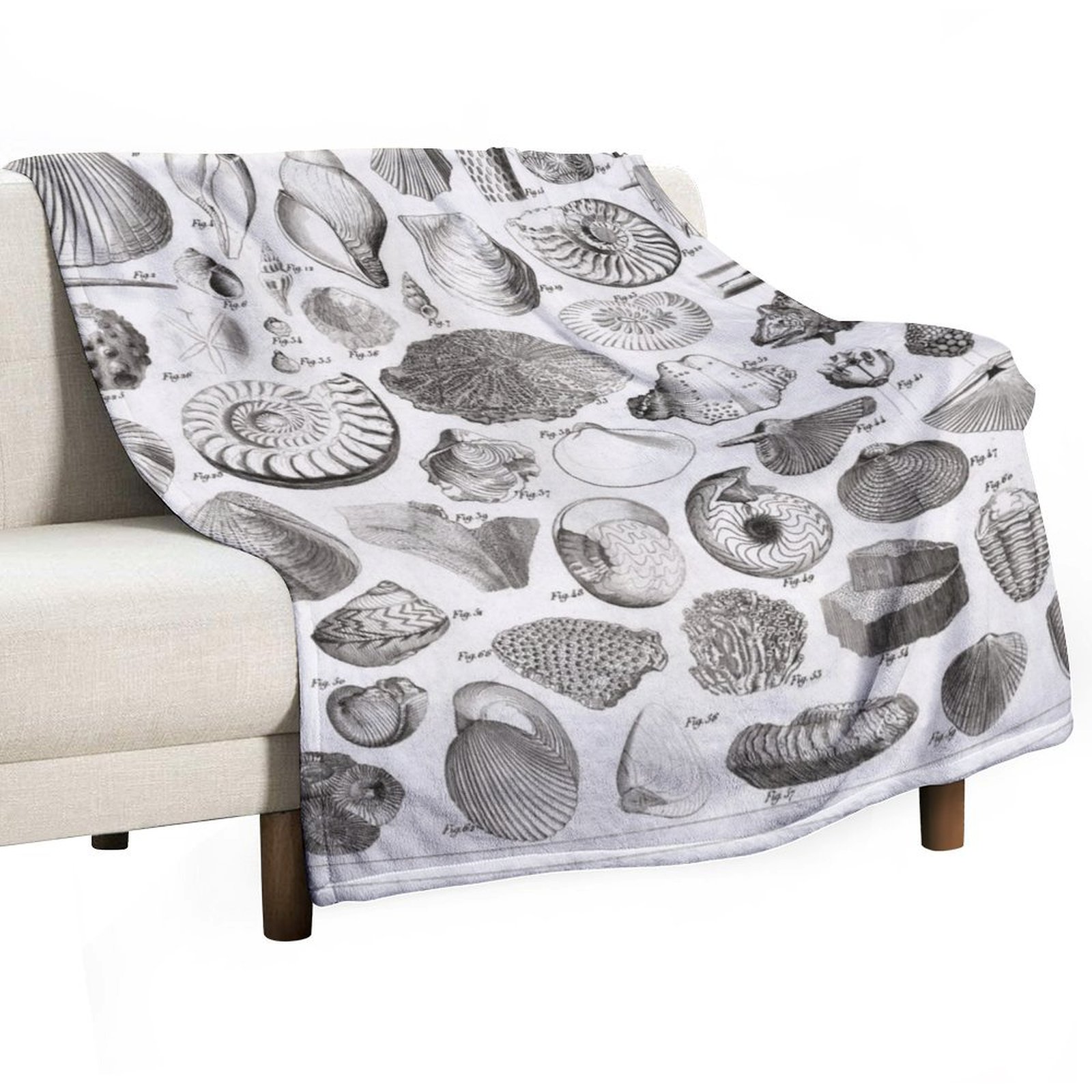 3D Printing Diagram - 1857 Diagram Paleontology: Fossils Throw Blanket