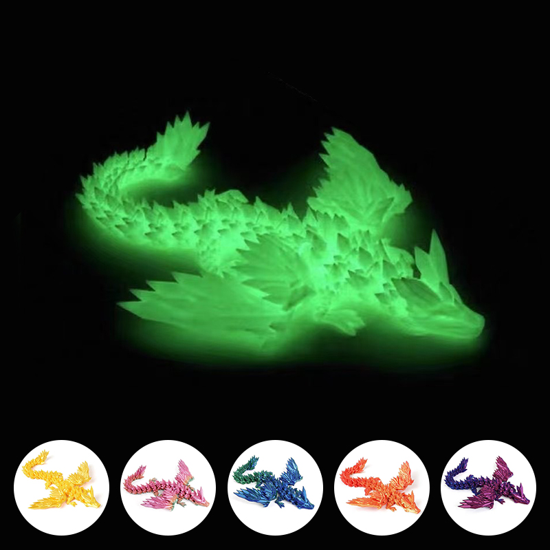3D Printing Gif - โมเดลไดโนเสาร์เอไคโนซอรัสแบบพิมพ์ 3 มิติ ขยับได้ ของตกแต่งโต๊ะทำงาน รูปทรงกระดูกมังกร
