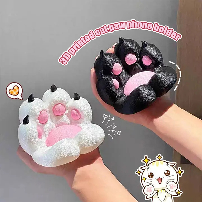 3D Printing Holder - ที่วางโทรศัพท์มือถือรูปอุ้งเท้าแมว 1 ชิ้น ของตกแต่งน่ารักสไตล์การ์ตูน งานพิมพ์ 3