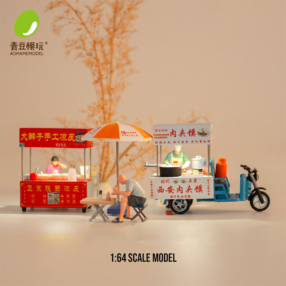 3D Printing Model - ชุดโมเดลตลาดกลางคืน 1/64 - ร้านอาหารจิ๋วเรซิ่นพิมพ์ 3 มิติความละเอียดสูง