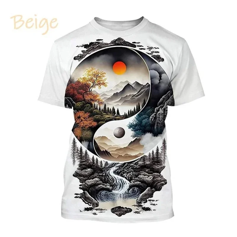 เสื้อยืดลายไทเก๊กจีนสำหรับผู้ช - 3D Printing Diagram บทวิจารณ์และราคา